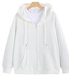 DYEWAVE custom zip-up hoodie in White