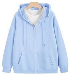 DYEWAVE custom zip-up hoodie in Sky Blue