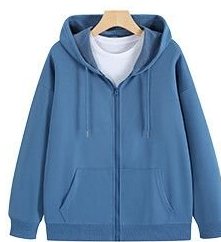 DYEWAVE custom zip-up hoodie in Steel Blue