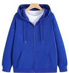 DYEWAVE custom zip-up hoodie in Royal Blue