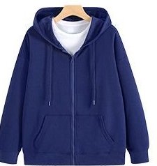 DYEWAVE custom zip-up hoodie in Navy