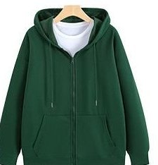 DYEWAVE custom zip-up hoodie in Olive Green