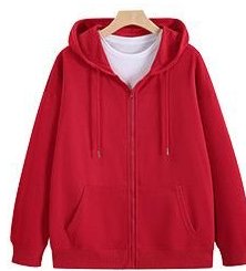 DYEWAVE custom zip-up hoodie in Red