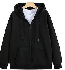 DYEWAVE custom zip-up hoodie in Black