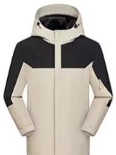DYEWAVE custom hooded color-block jacket in Beige Grey / Black
