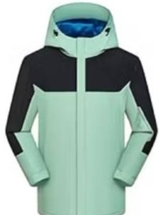 DYEWAVE custom hooded color-block jacket in Mint / Black