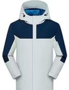 DYEWAVE custom hooded color-block jacket in Ivory / Navy