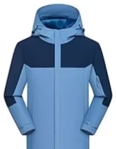 DYEWAVE custom hooded color-block jacket in Haze Blue / Navy