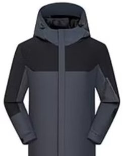 DYEWAVE custom hooded color-block jacket in Dark Grey / Black