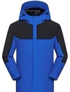 DYEWAVE custom hooded color-block jacket in Royal Blue / Black