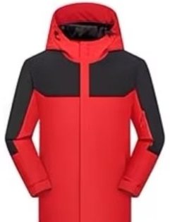 DYEWAVE custom hooded color-block jacket in Red / Black