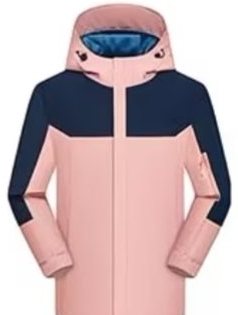 DYEWAVE custom hooded color-block jacket in Pink / Navy
