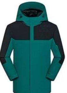 DYEWAVE custom hooded color-block jacket in Dark Green / Black
