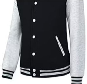 DYEWAVE custom varsity baseball jacket in Black / Grey