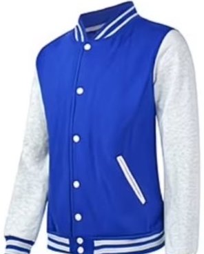 DYEWAVE custom varsity baseball jacket in Royal Blue / Grey