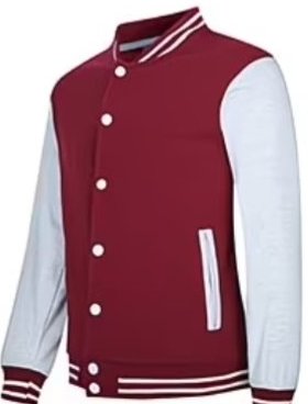DYEWAVE custom varsity baseball jacket in Burgundy / White