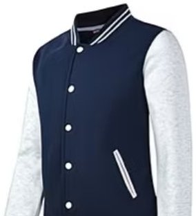 DYEWAVE custom varsity baseball jacket in Navy / Grey