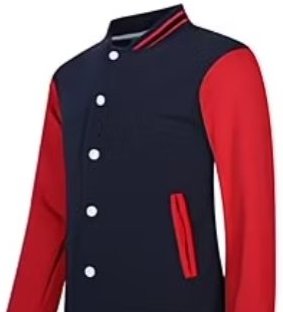 DYEWAVE custom varsity baseball jacket in Navy / Red