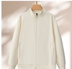 DYEWAVE custom zip-up fleece sweatshirt in Cream White