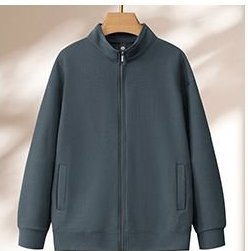 DYEWAVE custom zip-up fleece sweatshirt in Grey Blue
