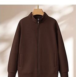 DYEWAVE custom zip-up fleece sweatshirt in Coffee