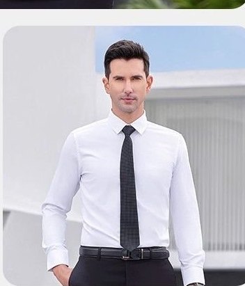 DYEWAVE Men's Dress Shirt - White, Long Sleeve with custom logo