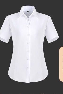 DYEWAVE Women's Dress Shirt - White, Short Sleeve with custom logo