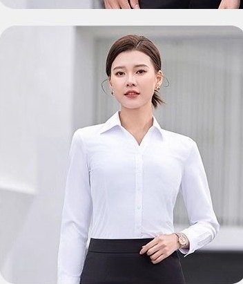 DYEWAVE Women's Dress Shirt - White, Long Sleeve with custom logo
