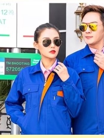DYEWAVE custom work uniform set in Royal Blue / Orange